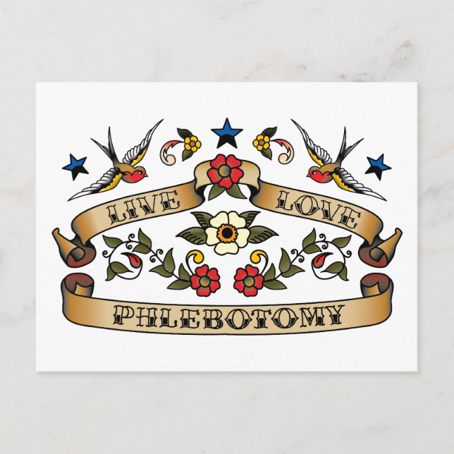 Live Kärlek Phlebotomy Vykort (Framsida)
