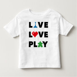 Live, Kärlek, Play Black Text Småbarn Shirt T Shirt