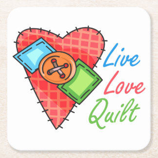 Live Kärlek Quilt Underlägg Papper Kvadrat