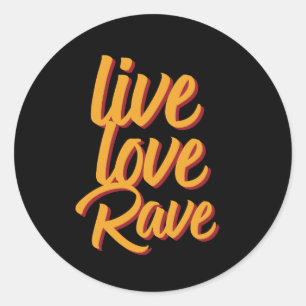 Live Kärlek Rave Dance Party Electronic Music Runt Klistermärke