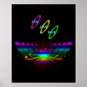 Live Kärlek Rave Poster