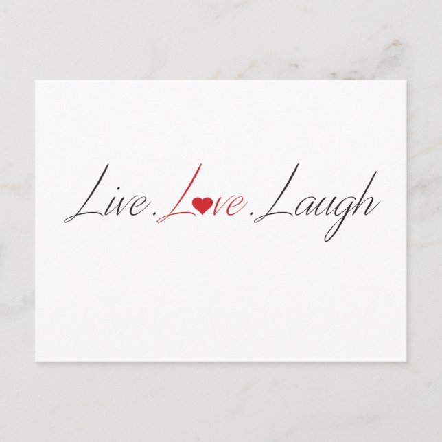 live kärlek skrattar. vykort (Framsida)
