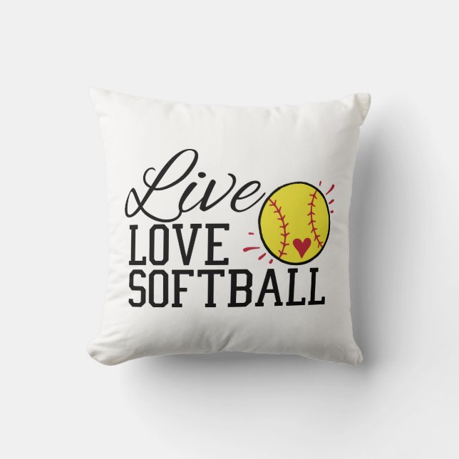 Live Kärlek Softball Kudde (Framsida)
