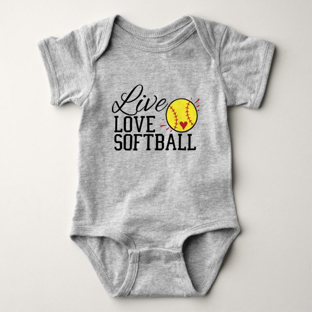 Live Kärlek Softball T Shirt (Framsida)