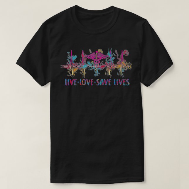 Live Kärlek Spara Lives Proud Nurse Nursing Hearts T Shirt (Design framsida)