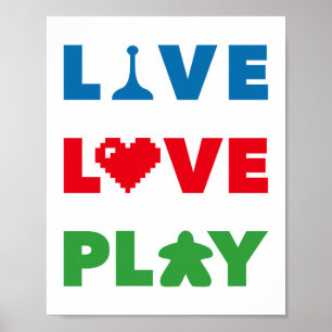 Live, Kärlek, spela upp färgutskrift Poster