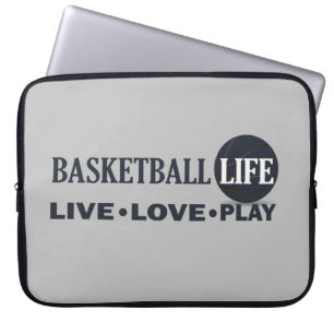 live kärlek spelar basketbollens blåa text laptop fodral