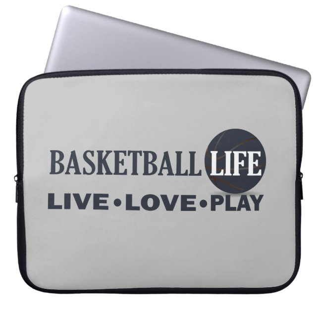 live kärlek spelar basketbollens blåa text laptop fodral (Framsidan)