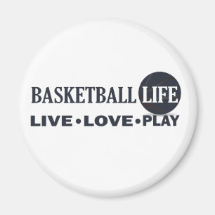 live kärlek spelar basketbollens blåa text magnet