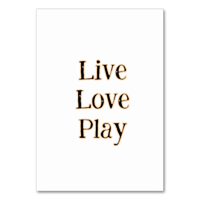 Live kärlek spelar svart orange idrottsspelare mod bordsnummer (Framsidan)