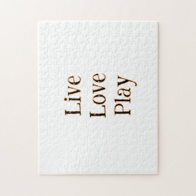 Live kärlek spelar svart orange idrottsspelare mod pussel (Vertikal)