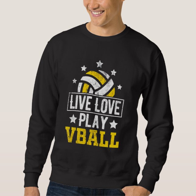 Live Kärlek spelar volleyball för kvinnor Tonåring Lång Ärmad Tröja (Framsida)