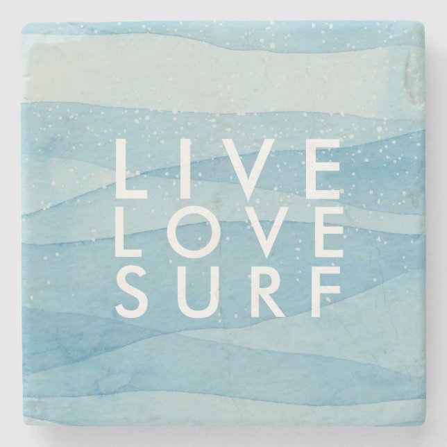 Live Kärlek Surfa Beach House Surfers Stenunderlägg (Framsidan)