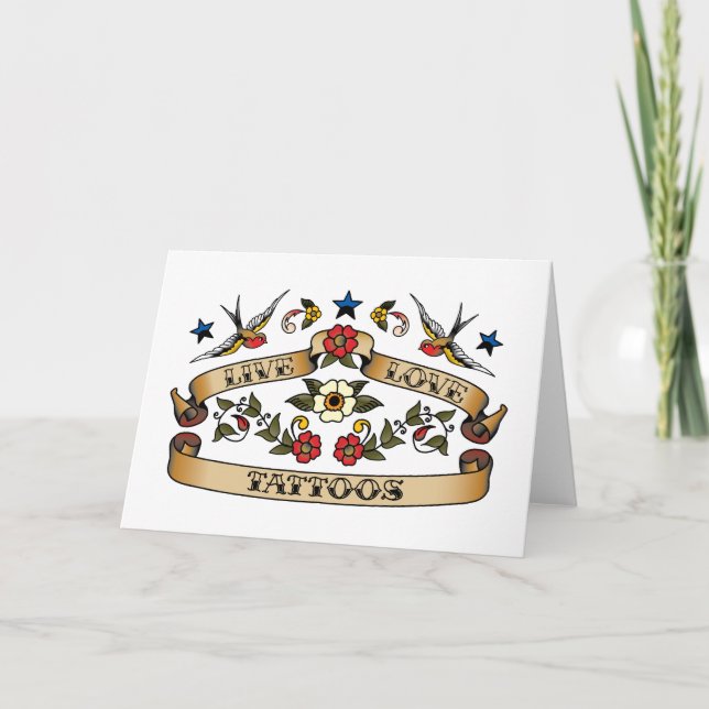 Live Kärlek Tattoos Kort (Framsida)