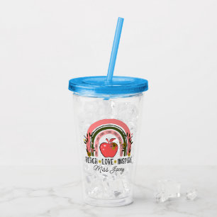 Live Kärlek Teach Rainbow Teacher-uppskattning Take Away Mugg