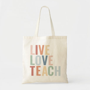 Live Kärlek Teach Rainbow Teacher-uppskattning Tygkasse