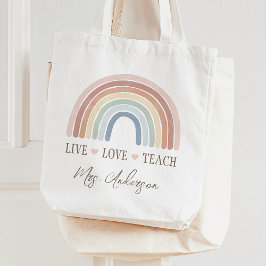 Live Kärlek Teach Rainbow Teacher-uppskattning Tygkasse