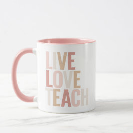 Live Kärlek Teach Rosa Teacher-uppskattning Mugg