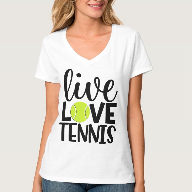 Live Kärlek Tennis Women's TShirt T Shirt (Framsida)