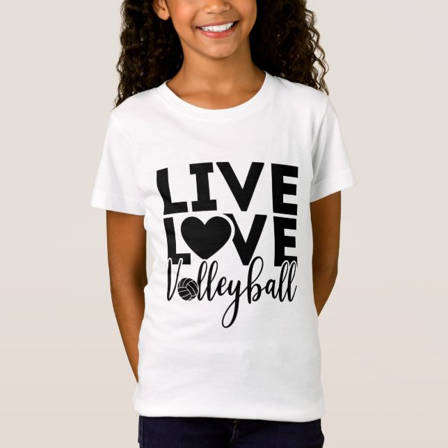 live kärlek volleyball sport T-Shirt (Framsida)