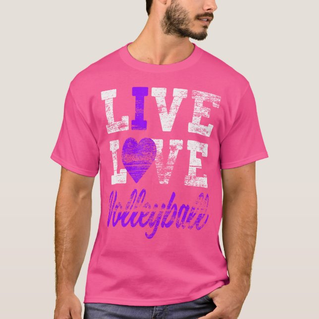 Live Kärlek Volleyball Volleyball Girls T Shirt (Framsida)