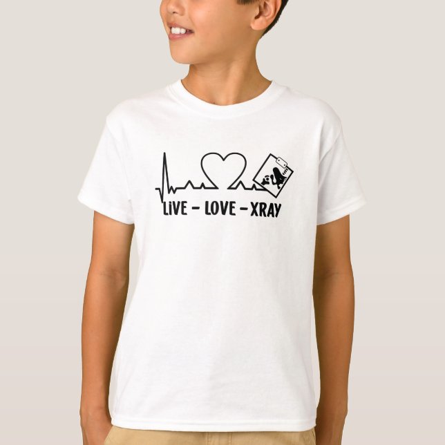 Live Kärlek Xray Radiology Tech Nurse Technolog T Shirt (Framsida)