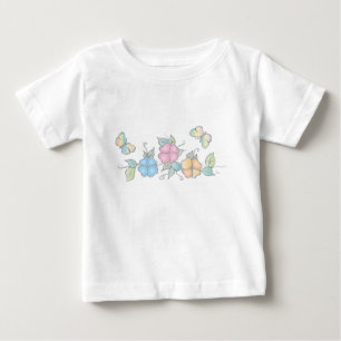 Live Laugh Butterfly Blommigt Vattenfärg T-shirt