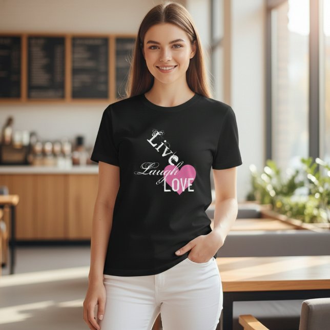 Live Laugh-citattypografi Tee Shirt (Skapare uppladdad)
