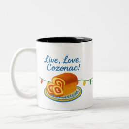 Live Laugh Cozonac Romanian String lights Två-Tonad Mugg