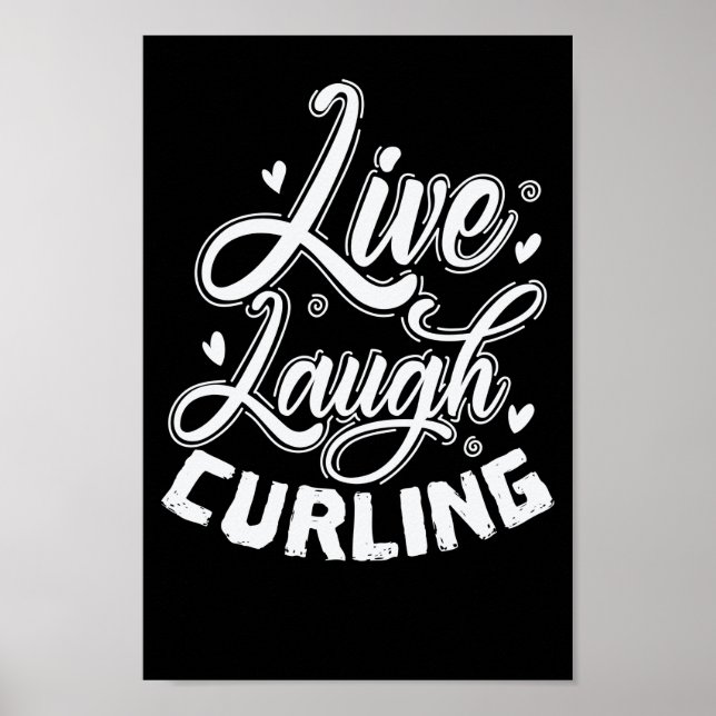 Live Laugh Curling Wintersport Stein Poster (Framsidan)