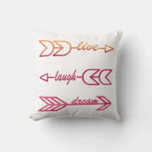 Live Laugh Dream Typography Dekorativ kudde