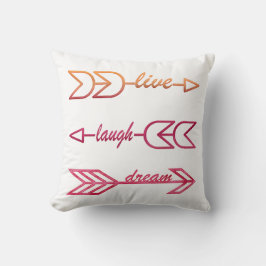 Live Laugh Dream Typography Dekorativ kudde