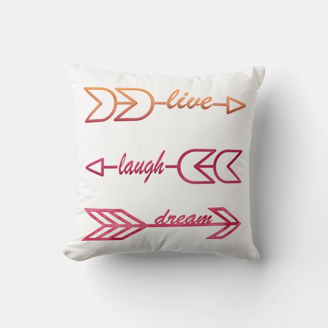 Live Laugh Dream Typography Dekorativ kudde (Framsida)