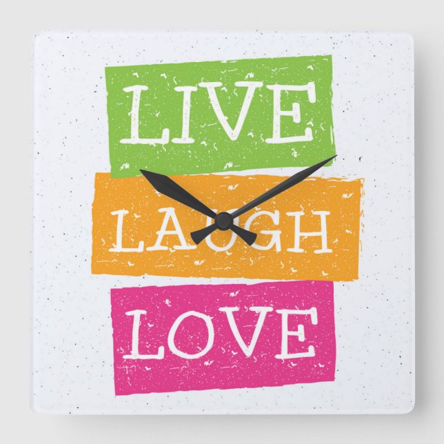 Live Laugh Kärlek 2 Fyrkantig Klocka (Framsida)