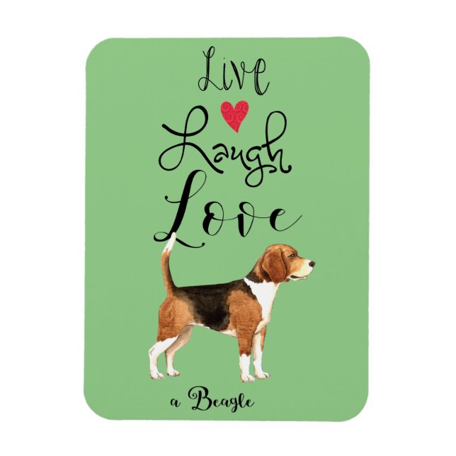 Live Laugh Kärlek a Beagle Magnet (Vertikal)