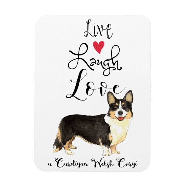 Live Laugh Kärlek a Cardigan Welsh Corgi Magnet (Vertikal)