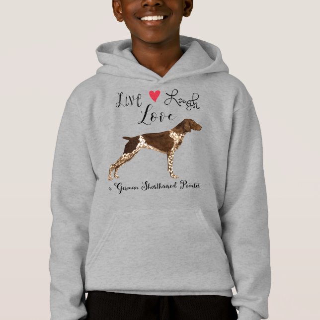 Live Laugh Kärlek a German Shorthar Pointer T Shirt (Framsida)