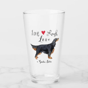 Live Laugh Kärlek a Gordon Setter Glass Glaskopp