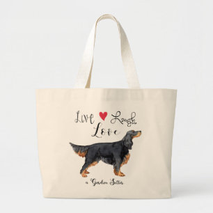 Live Laugh Kärlek a Gordon Setter Large Tote Bag Jumbo Tygkasse