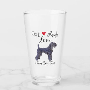 Live Laugh Kärlek a Kerry Blue Terrier Glass Glaskopp
