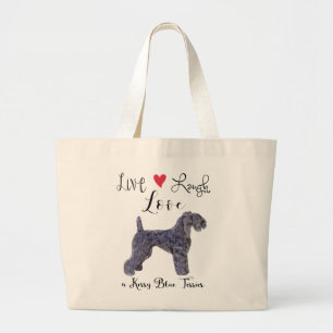 Live Laugh Kärlek a Kerry Blue Terrier Jumbo Tygkasse