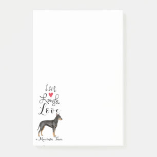 Live Laugh Kärlek a Manchester Terrier Notes Post-it Block