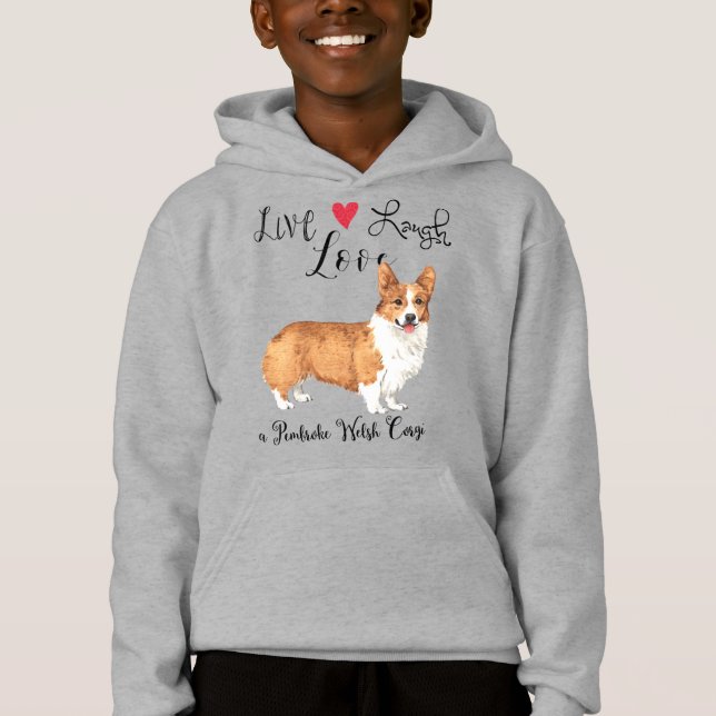Live Laugh Kärlek a Pembroke Welsh Corgi T Shirt (Framsida)