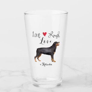 Live Laugh Kärlek a Rottweiler Glaskopp