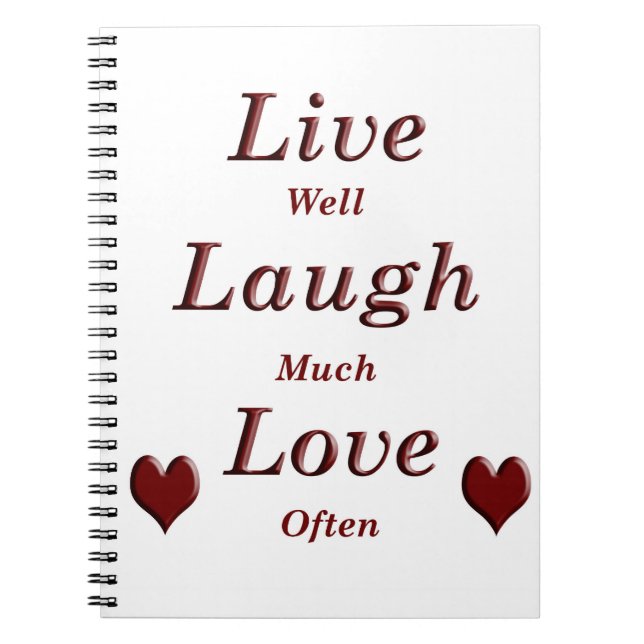 Live Laugh Kärlek Anteckningsbok Med Spiral (Framsidan)