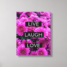 Live Laugh Kärlek BeSnyed Blommigt Wrapped Canvas