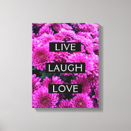 Live Laugh Kärlek BeSnyed Blommigt Wrapped Canvas