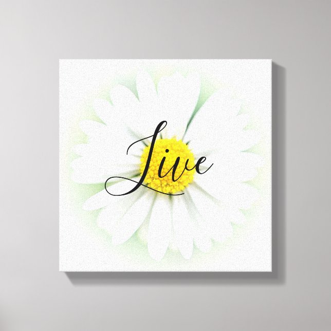 Live Laugh Kärlek Daisy Canvastryck (Framsida)