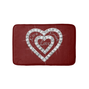 Live Laugh Kärlek Diamond Hearts Bath Mat Badrumsmatta