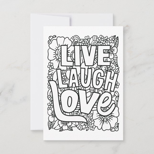 Live Laugh Kärlek Färg Ditt eget anteckningskort (Framsida)
